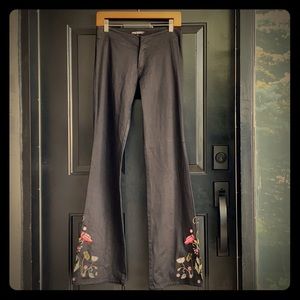BETSEY JOHNSON Embroidered bell-bottoms